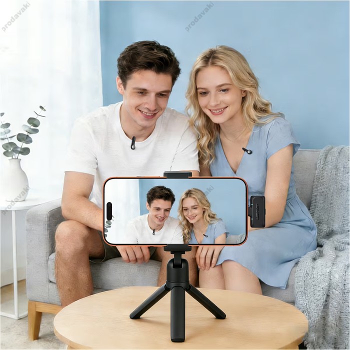 Бездротовий мікрофон ACEFAST R4 wireless lavalier microphone Type-C 2 мікрофона Black